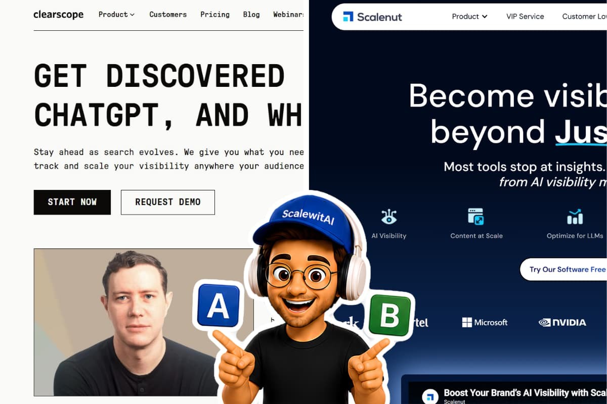Clearscope versus Scalenut comparison of AI SEO content optimization and GEO production