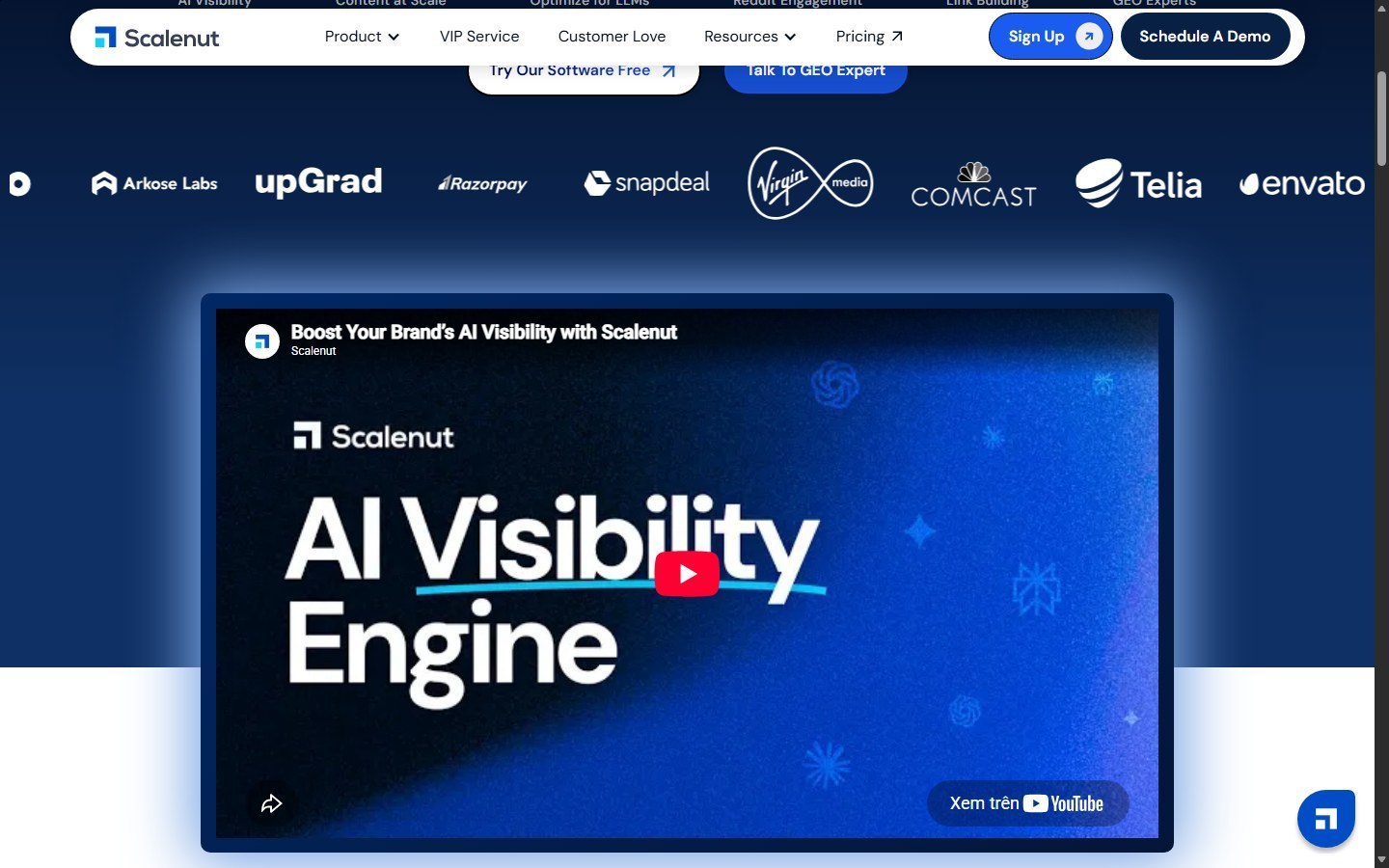 Scalenut homepage for end-to-end SEO content planning