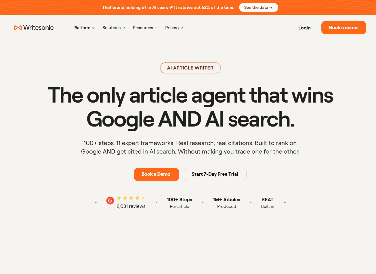 Writesonic AI Article Writer presents its agentic long-form content pipeline