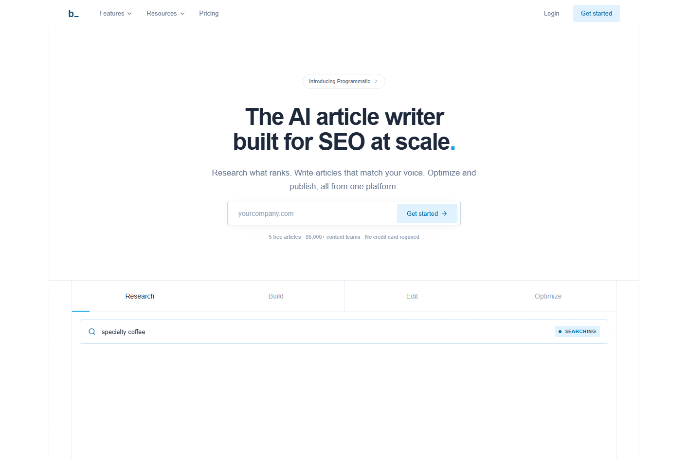 Byword AI article writer for SEO at scale homepage