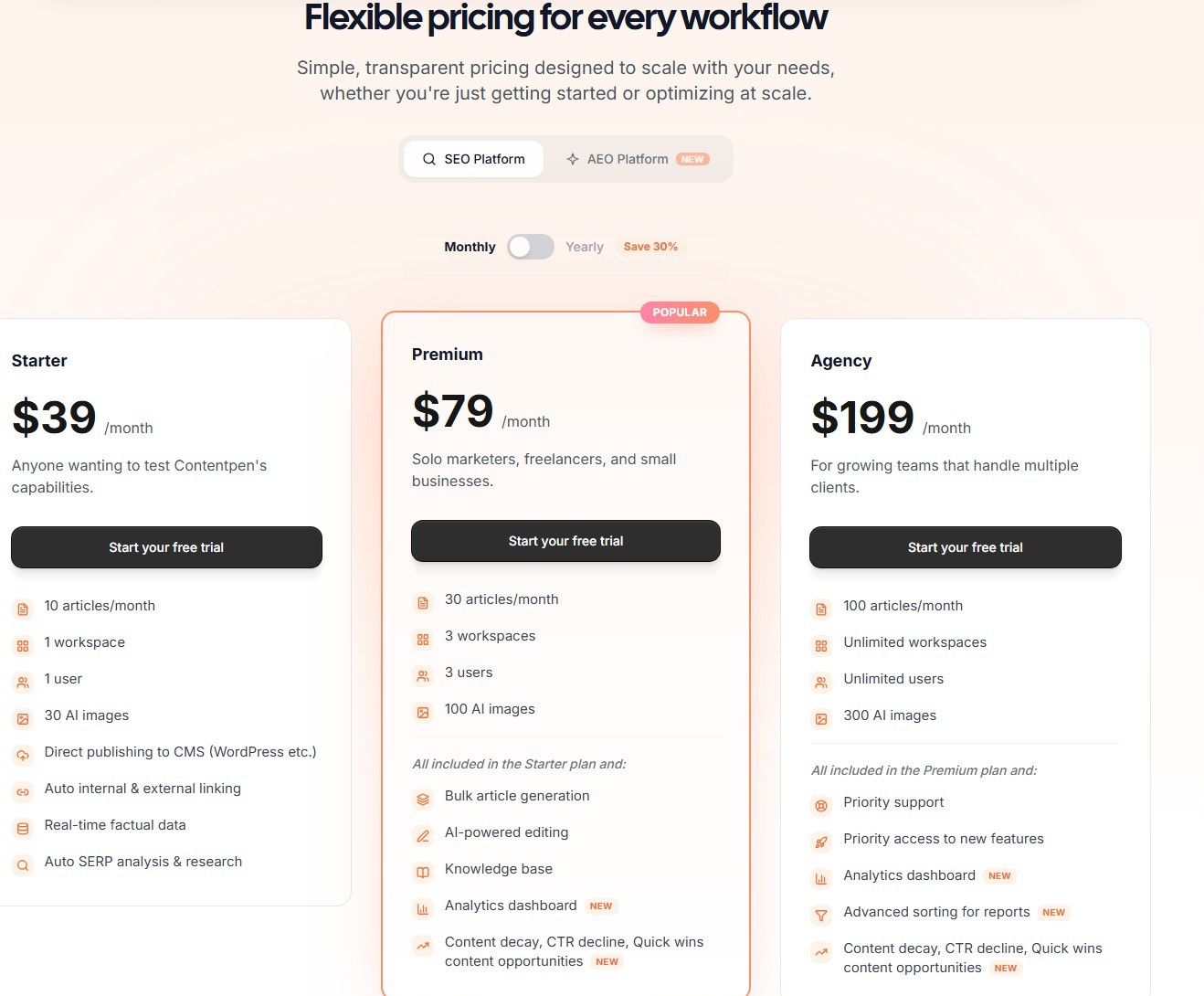 ContentPen Review SEO Platform monthly pricing checked August 2, 2026
