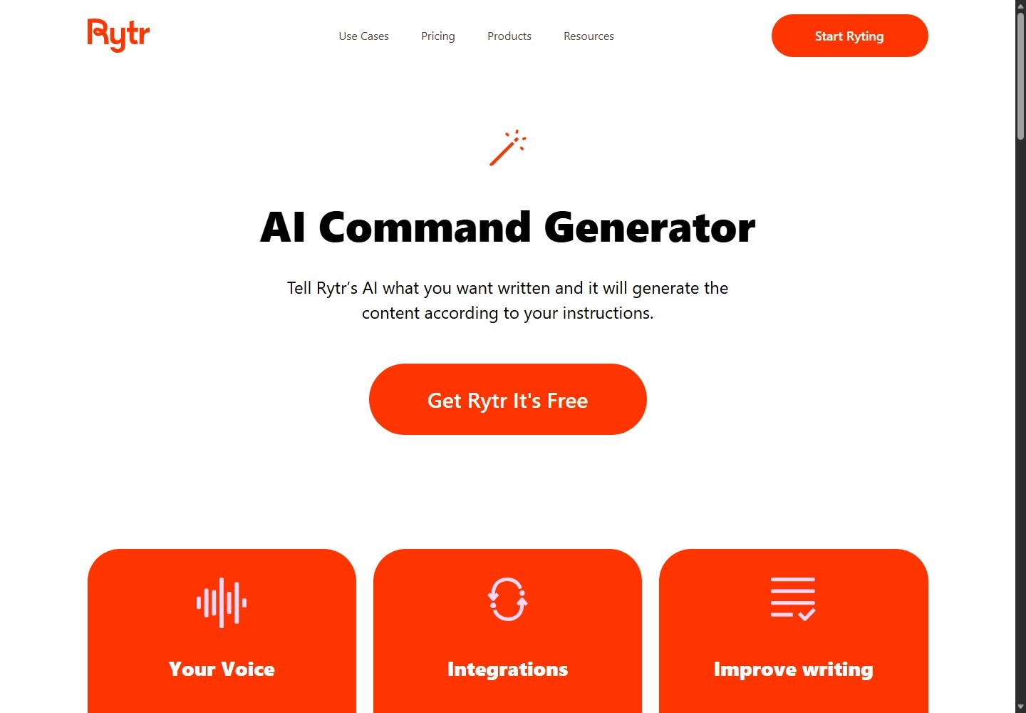 Rytr Magic Command for custom press release instructions