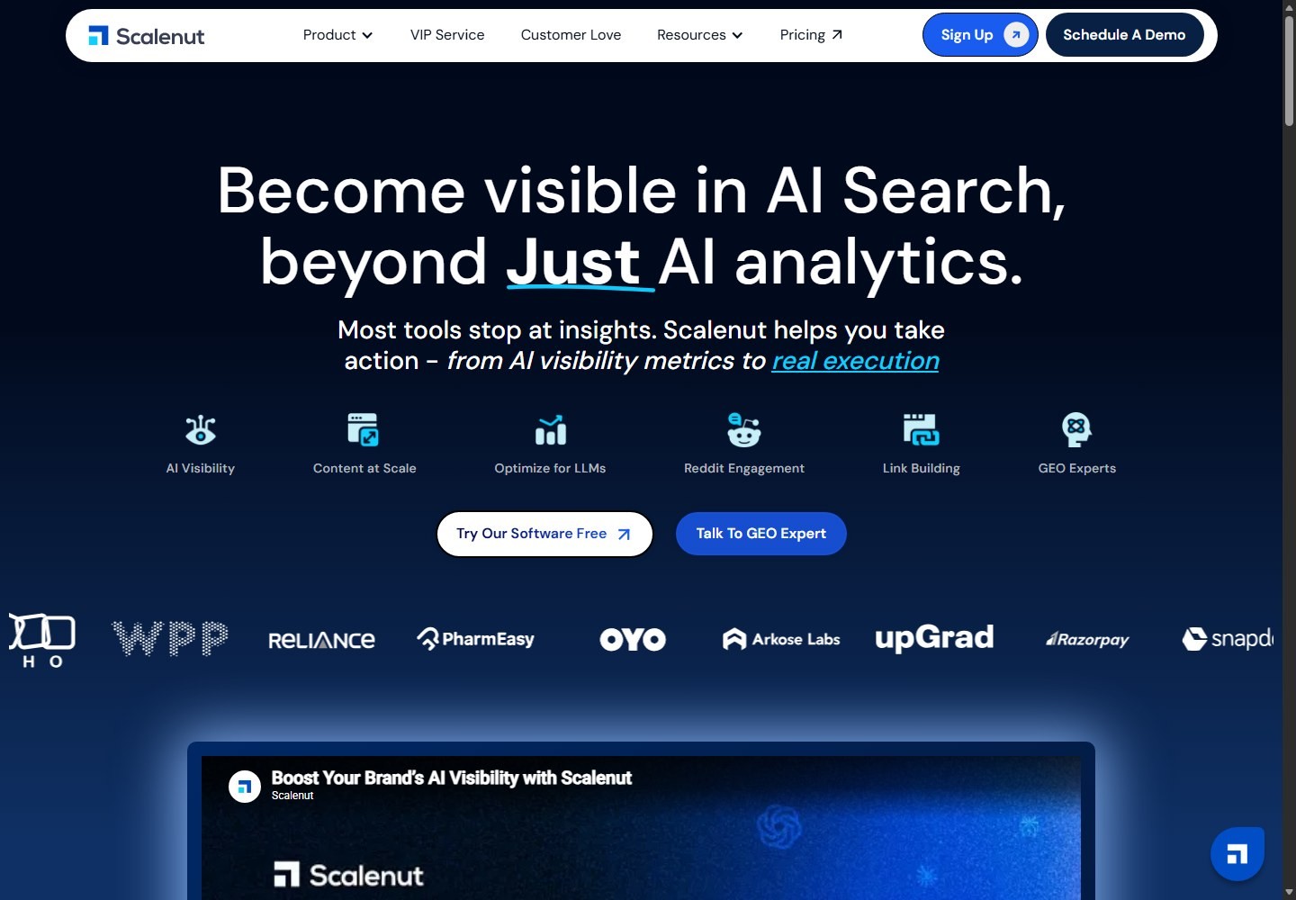 Scalenut AI search visibility platform positioning