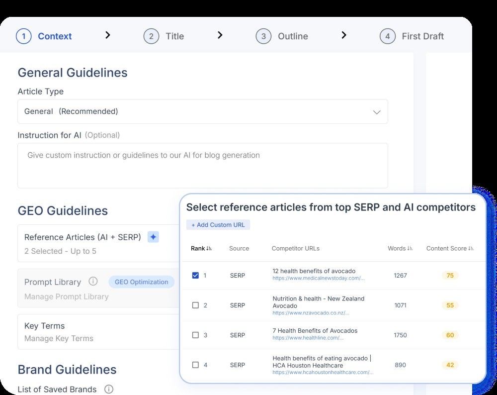Scalenut GEO AI Editor with content score and optimization guidance