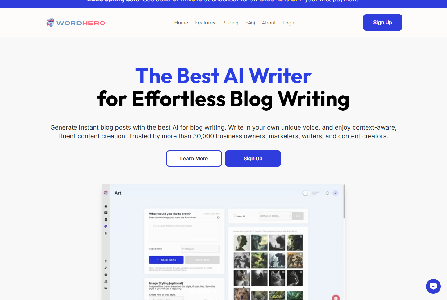 WordHero official homepage